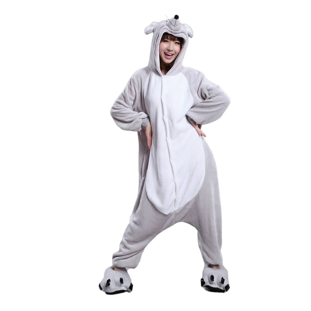 Top Trends: Rat Mice Mouse Costume (no Sliper Included) For Adult Cartoon Animal Cosplay Kigurumi Onesies Pajamas Jumpsuit For Halloween Shoppable Styles