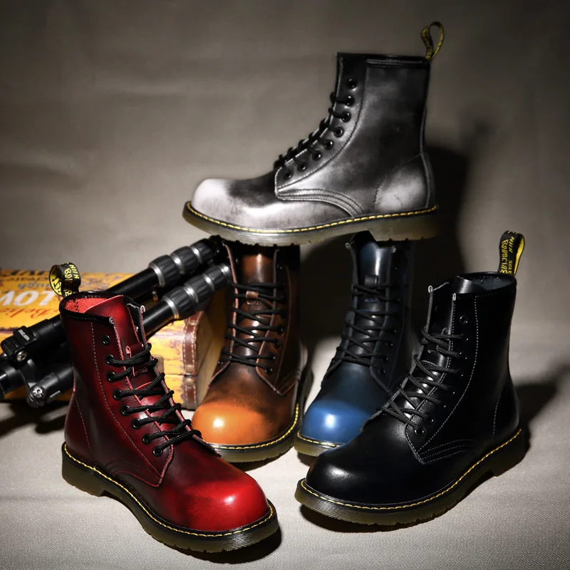 Top Trends: 2023 New Work Boots Shoes Men&#039;s Leather Shoes Retro Round-headed Casual Shoes Men&#039;s Plus-size High-top Shoes Shoppable Styles