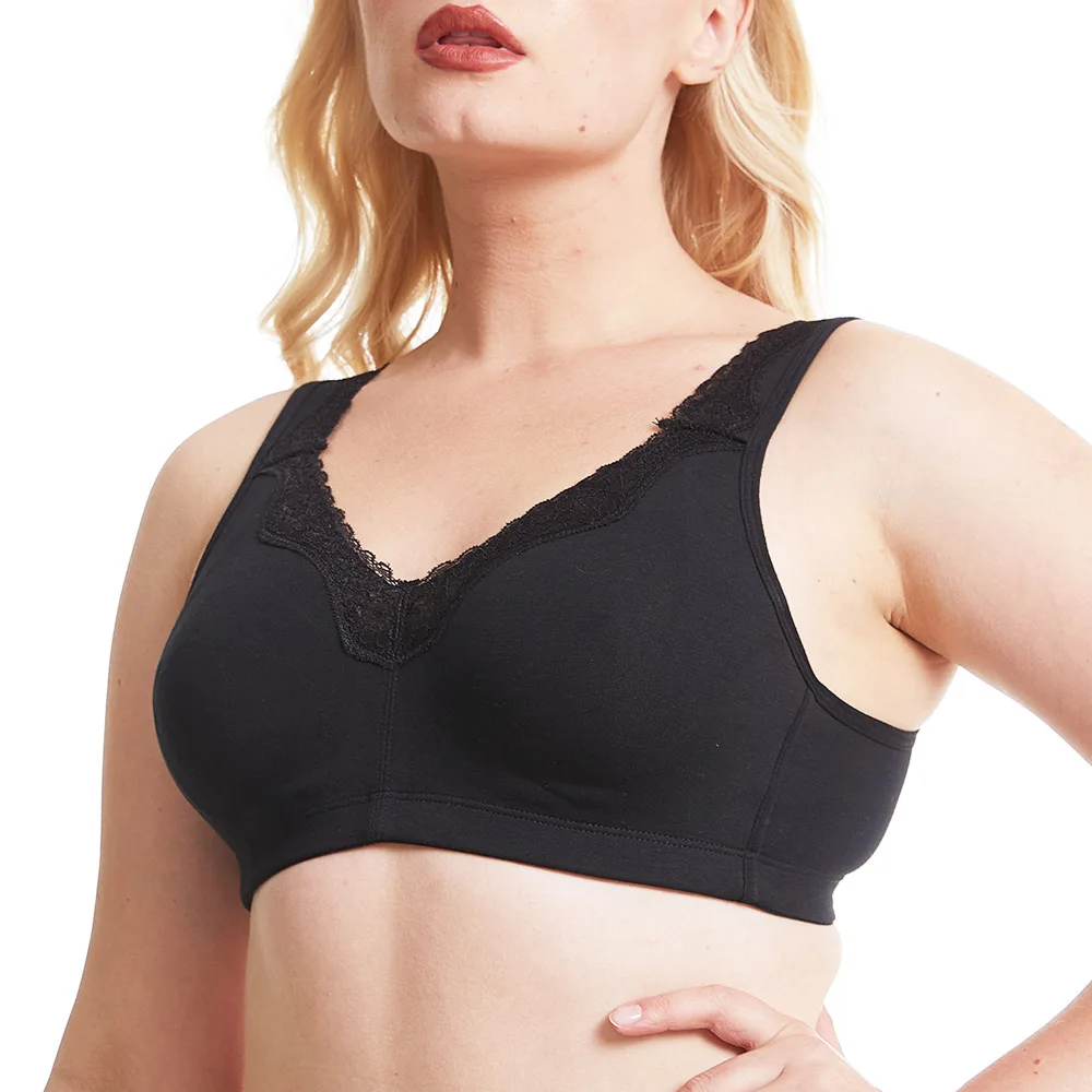 Top Trends: Wireless Black Plus Size Bra Underwear Cotton Full Large Cup Seamless Ultra-thin Women Bras Minimizer Bras A B C D E F Shoppable Styles