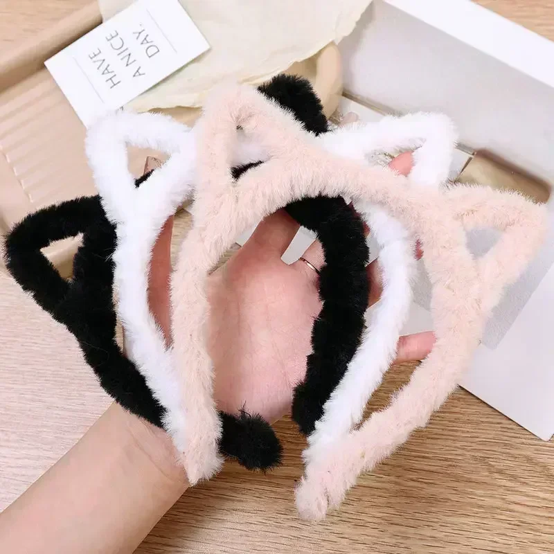 Top Trends: Cat Ears Headband For Women Cartoon Plush Hair Band Anime Cosplay Cute Face Wash Hair Hoop Headware Girls Hair Accessories Shoppable Styles