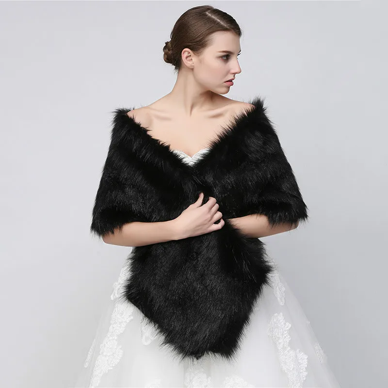 Top Trends: Hot Sale Winter Warm Wedding Jacket Black White Faux Fur Bridal Wraps Shawls Cheap Wedding Accessories In Stock Shoppable Styles