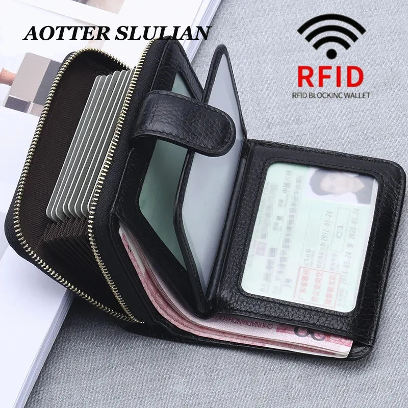 Top Trends: Women Small Leather RFID Protect Money Wallet Card Holder Slots Case Zipper Card Bags For Business Credit Debit Cards Coin Purse Shoppable Styles