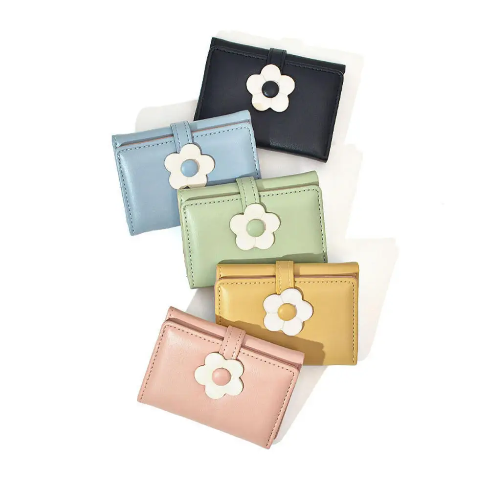 Top Trends: Women Wallet Short Small Three-fold Wallets Cute Flower Female Multi-card Card Holder Slim Coin Purse Lady Clutch Mini Money Bag Shoppable Styles