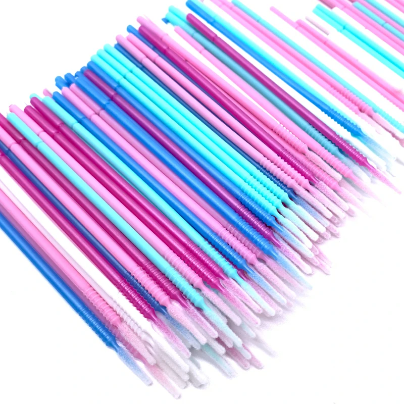 Top Trends: 100pcs Long Head Disposable Microbrush Applicators Eyelash Extensions Eyelash Glue Cleaning Brushes Eyelash Brush Shoppable Styles