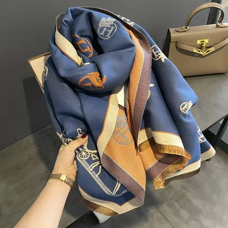 Top Trends: Luxury Autumn Winter 2023 New Imitation Cashmere Scarf Women Fashion Versatile Lady Girls Warm Cape Neck Ladies Scarves Écharpes Shoppable Styles