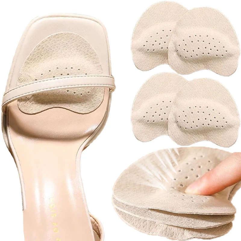 Top Trends: 2pcs Leather Forefoot Anti-slip Stickers Women High Heels Pain Relief Insert Half Insoles Foot Care Shoe Pads Toe Cushions Shoppable Styles