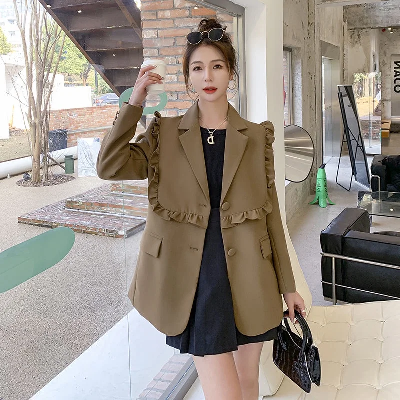 Top Trends: Women's Large Professional Suit With Lining, Korean Version, Iron Free, Monochromatic Blazer, New Shoppable Styles