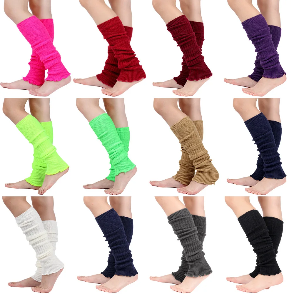 Top Trends: Red Blue Leg Warmers Womens Goth Boots Sock Cuffs Y2k Accessory Warm Thermal Ladies Winter Ankle Gaiter Wool Long Socks Female Shoppable Styles