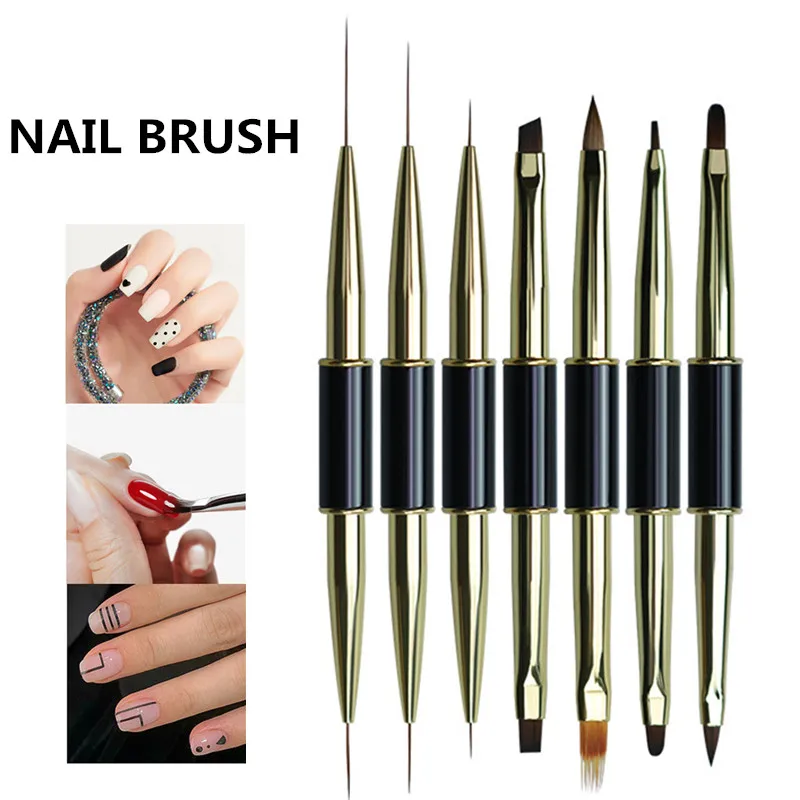 Top Trends: Dual End Nail Art Stripes Lines Liner DIY Painting Brush Liquid Powder Acrylic UV GEL Extension Builder French Drawing Pen Shoppable Styles