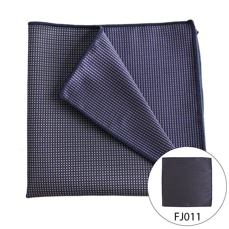 Top Trends: Fashion Silk Hankerchief Men's Pocket Square Scarves Vintage Hanky Handkerchiefs Striped Solid Black Grey 25cm Handmade Handker Shoppable Styles - Image 6