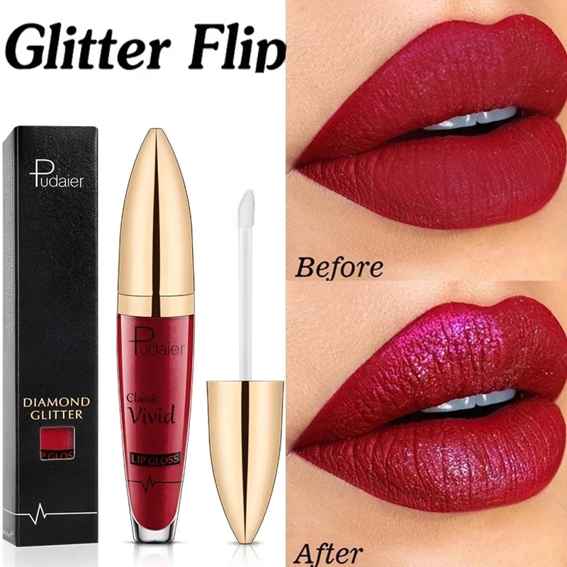 Top Trends: Matte Glitter Liquid Lipsticks Diamond Shiny Lip Gloss Waterproof Long Lasting Pearl Lipgloss Women Lip Tint Makeup Maquillaje Shoppable Styles - Image 6