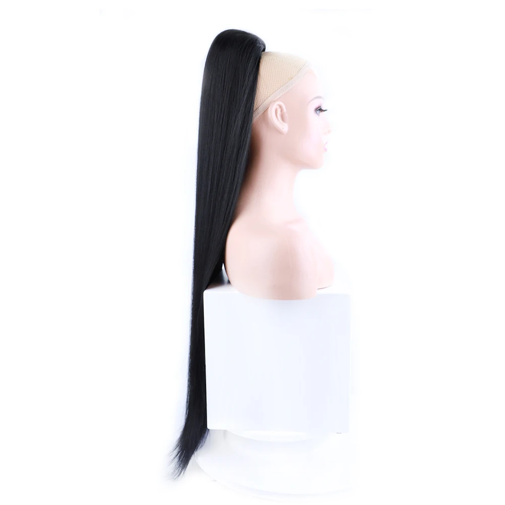 Top Trends: 30 Inch Long Straight Ponytail Synthetic Drawstring Ponytail Chip-In Hair Extension Straight Pony Tail For Woman Fake Hairpiece Shoppable Styles