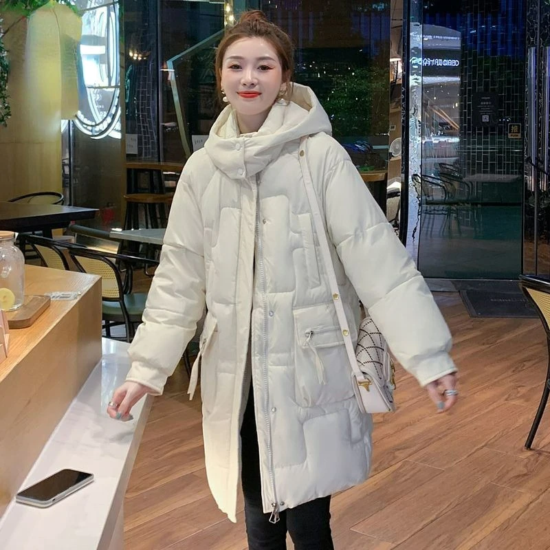 Top Trends: 2023 New Women Down Cotton Coat Winter Jacket Female Mid Length Version Parkas Loose Fashion Outwear Hooded Versatile Overcoat Shoppable Styles