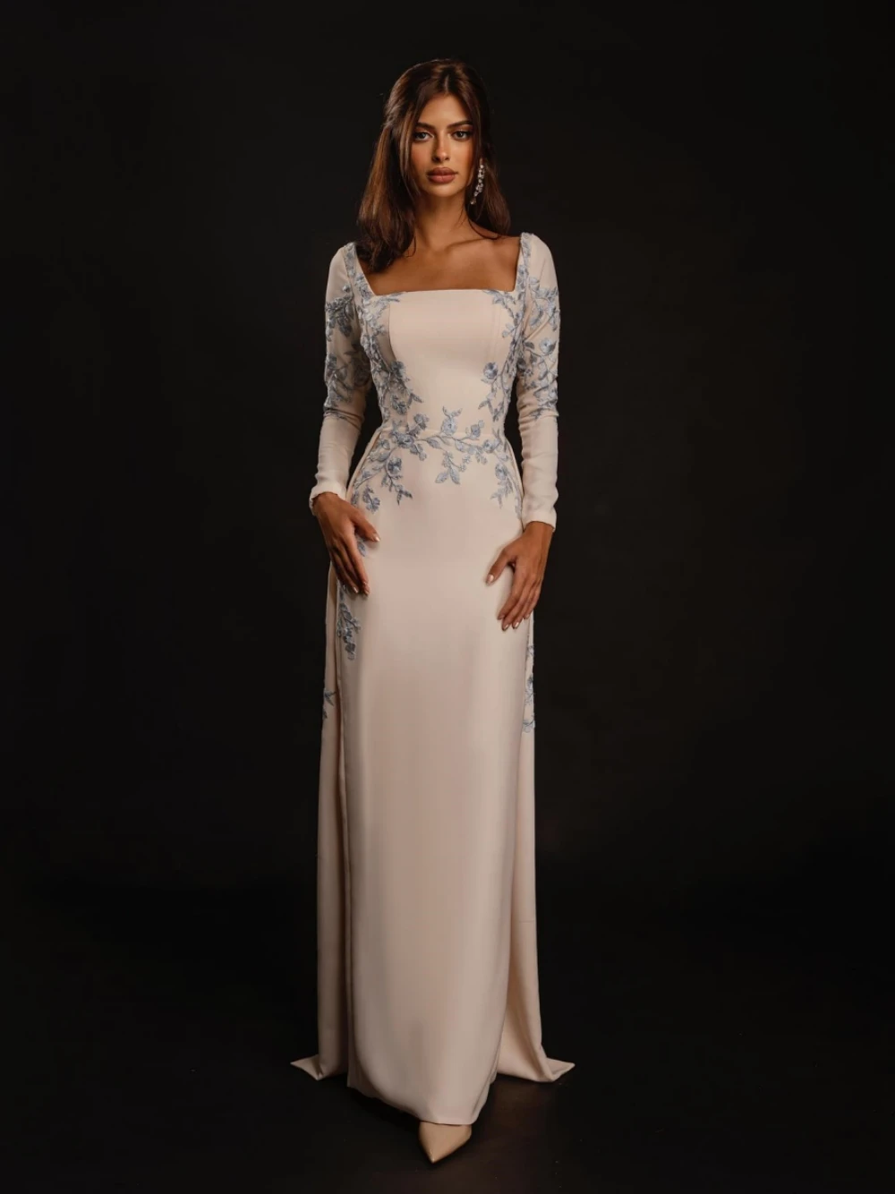 Top Trends: Prom Dresses Exquisite Square Sheath Evening Embroidery Flower Vertically Satin Formal Occasion Gown فساتين كوكتيلفستان Shoppable Styles - Image 2