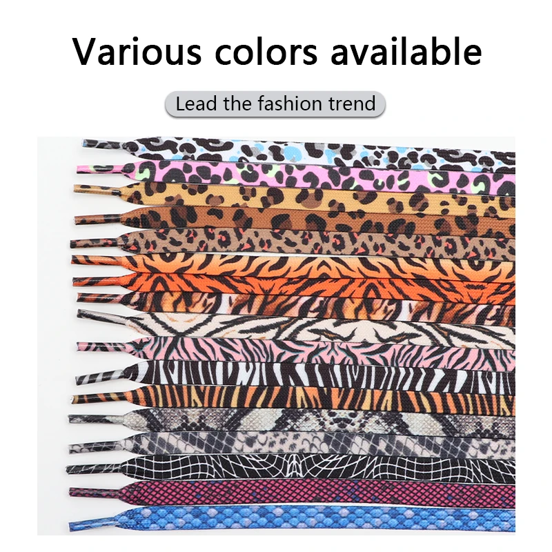 Top Trends: 1Pair Animal Pattern Shoelaces Flat Sneakers Shoe Laces Tiger / Snake / Leopard Print Shoelace Outdoor Hiking Sports Shoes Strings Shoppable Styles