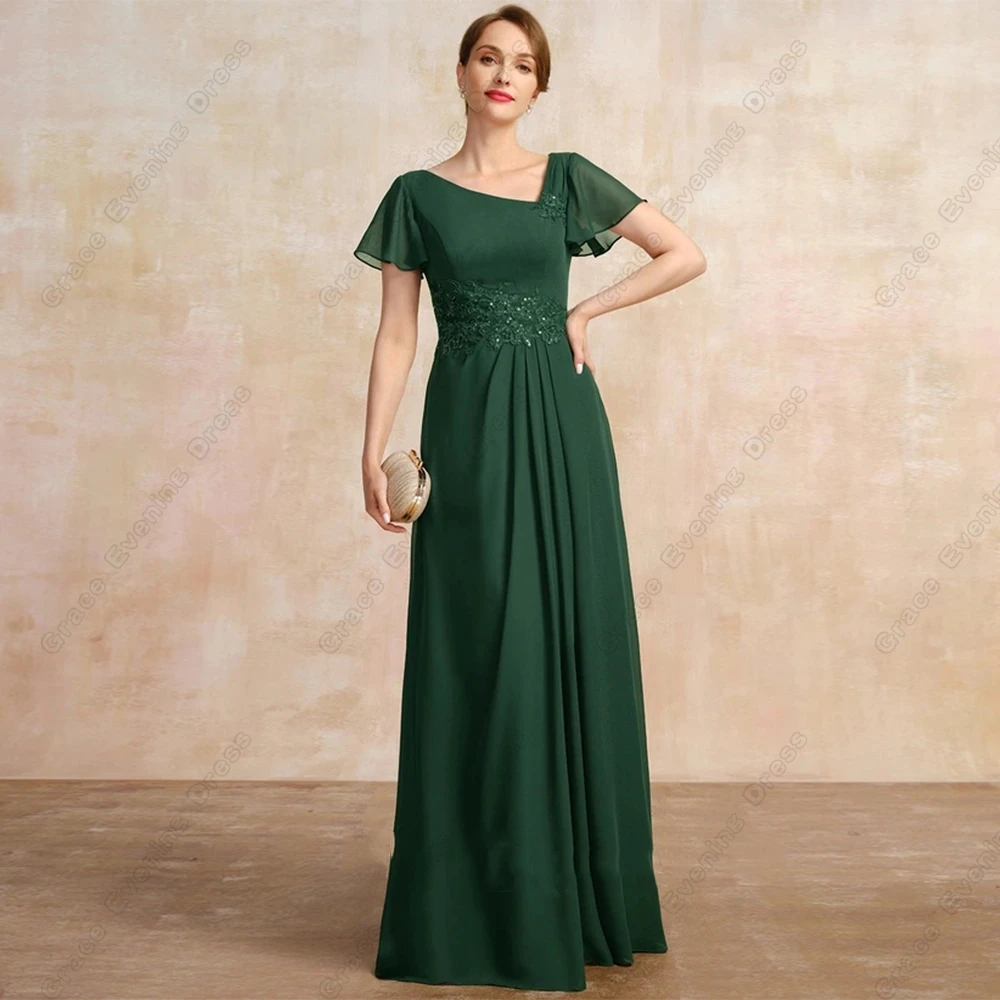 Top Trends: Charming Green Mother Of Bride Dresses For Women 2023 Short Sleeve Wedding Party Gown Lace Summer Chiffon Vestido De Noche Shoppable Styles