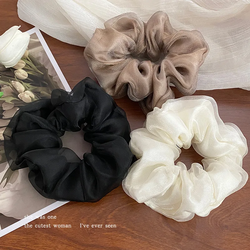 Top Trends: Korean Style Fashion Net Yarn Scrunchies Women Girls Elastic Hair Rubber Bands Accessories Tie Hair Ring Rope Headdress Headwear Shoppable Styles