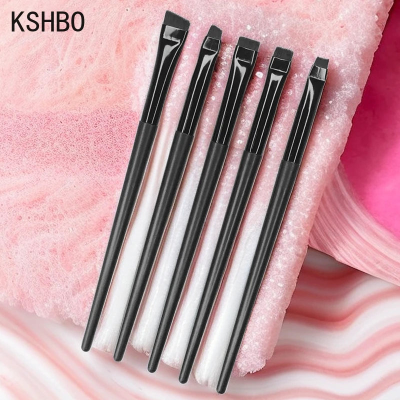 Top Trends: KSHBO Thin Eyebrow Eyeliner Brush Super Fine Angled Brow Contour Brush Portable Women Eyebrow Liner Cream Cosmetic Makeup Tools Shoppable Styles