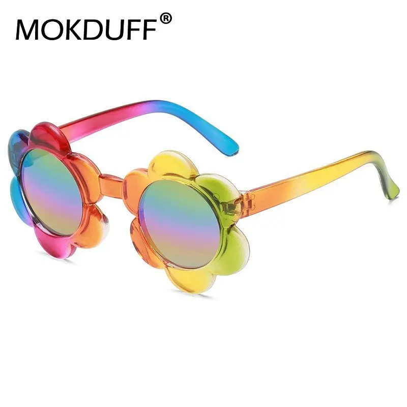 Top Trends: Kids Flower Sunglasses Rainbow Colorful Cute Round Kid Eyewear For Toddler Kids Boy Girls Outdoor Activities Shoppable Styles