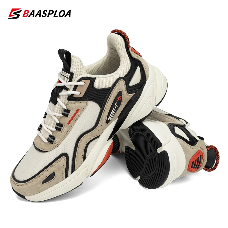 Top Trends: Baasploa Sneakers Men Running Shoes Non-slip Breathable Casual Walking Shoes Comfortable Leather Sneakers Male Waterproof Shoes Shoppable Styles