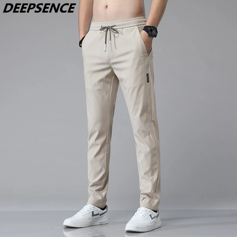 Top Trends: Spring Summer Men&#039;s Casual Pants Straight Thin Trousers Male Slim Breathable Stretch Pants Khaki Sports Joggers For Men Shoppable Styles