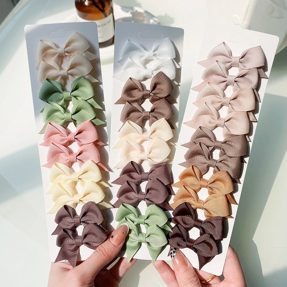 Top Trends: 10 / 20Pcs Cute Grosgrain Ribbon Bowknot Hair Clips For Girls Colorful Bows Clip Hairpin Barrettes Headwear Kids Hair Accessories Shoppable Styles - Image 5