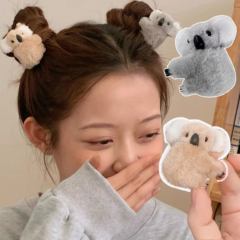 Top Trends: Plush Koala Bear Hair Decoration Hair Clips Hairpins Cute Animal Hair Claw Clip For Girls Headwear Koala Barrettes Accessories Shoppable Styles