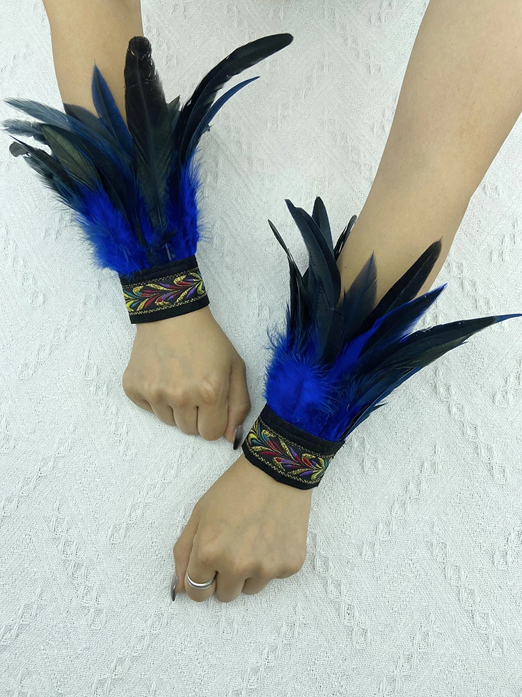 Top Trends: Natural Fur Wrist Cuffs Removable Wrap Bracelet Goth Clothes Sleeves Y2k Accessories Ancklets Fashion Retro Feather Gloves Cuff Shoppable Styles