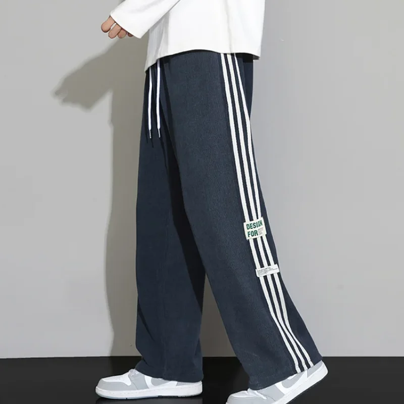 Top Trends: 2023 Autumn And Winter New Oversize Casual Men's Clothing Fashion Stripe Letter Printing Splicing Pockets Versatile Sports Pants Shoppable Styles