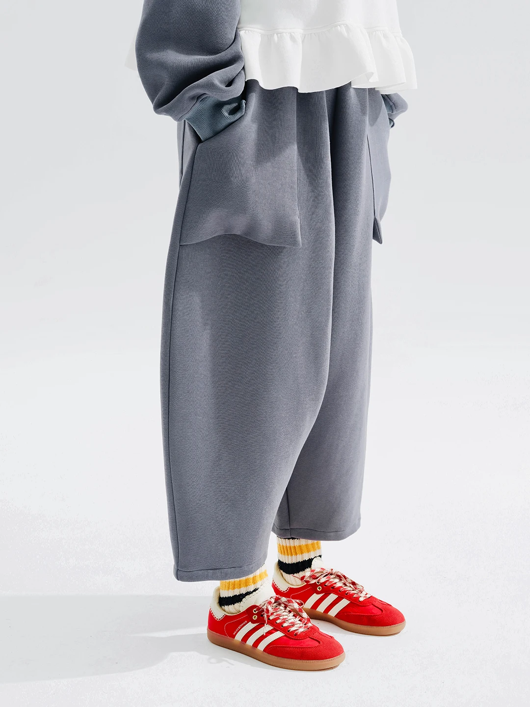 Top Trends: Imakokoni 2023 New Original Air Layer Thigh Radish Pants Gray Sweatpants Female Spring And Autumn 234283 Shoppable Styles