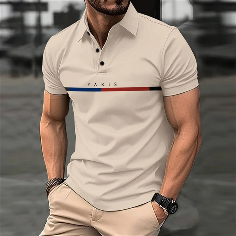 Top Trends: Fashion Funny Letter Print Polo T-Shirts Casual Lapel Men's Shirt Summer Breathable Golf Wear Oversized Short Sleeve Sports Tops Shoppable Styles