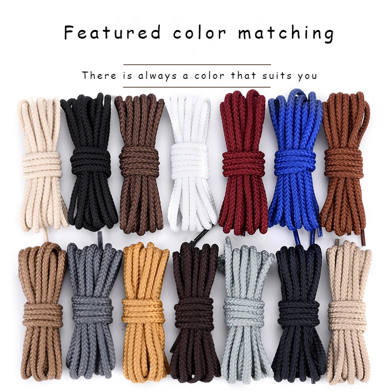 Top Trends: Martin Boots Laces Round Shoelaces Rhubarb Boots Tooling Shoe Boots Leather Shoes Solid Lace 14 Color Length 80 / 100 / 120 / 160cm Shoppable Styles