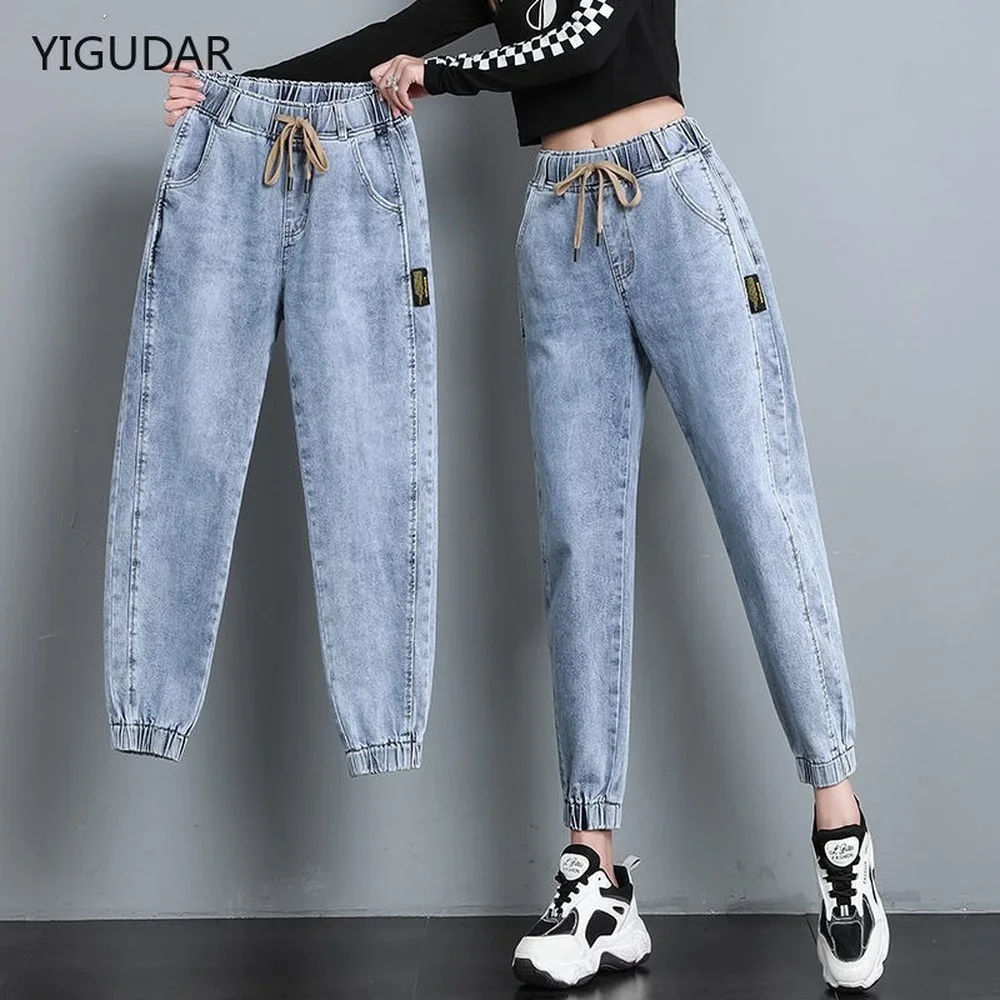 Top Trends: 2024 Harem Pants Vintage High Waist Jeans Woman Women's Jeans Ankle Length Mom Jeans Cowboy Denim Pants For Women Clothes Shoppable Styles