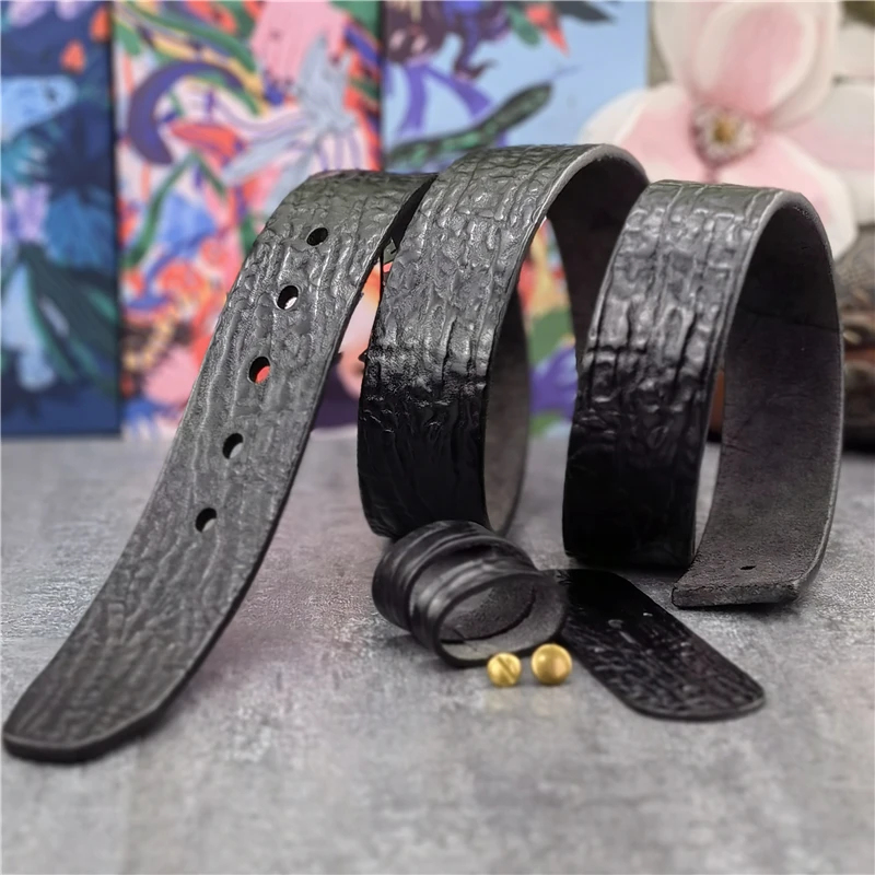 Top Trends: Top Thick Genuine Leather Men Belt Cinturon Mujer Belt Without Buckle Men Diy Wide Belt Mens Leather Belts Without Buckles SP22 Shoppable Styles - Image 4