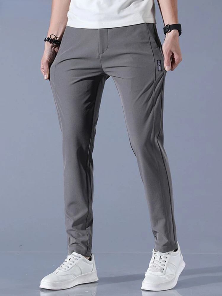 Top Trends: Pants Men 2023 Summer Ice Silk Casual Pants Men Straight Loose Elastic Thin Style Quick Dry Youth Sports Breathable Pants Shoppable Styles