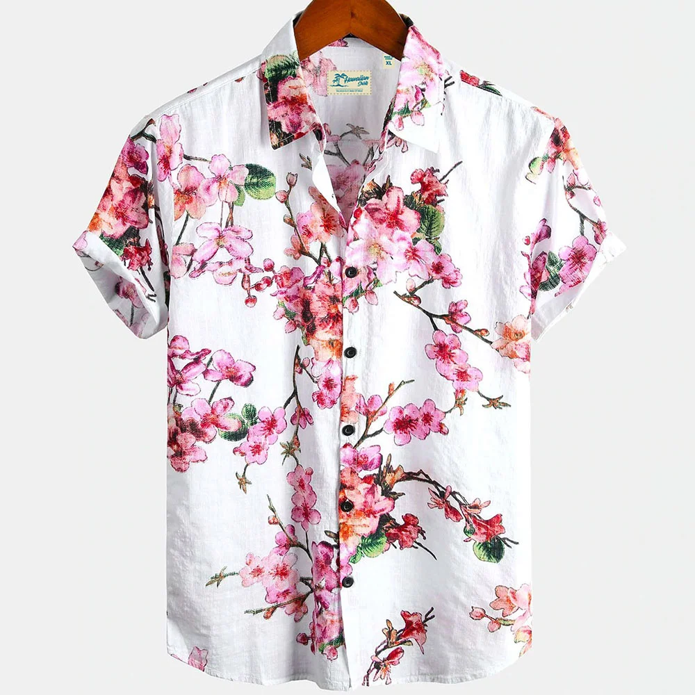 Top Trends: Hawaiian Men Flower Shirt Clothes Loose Breathable Summer Street Casual Chic Turn-down Collar Short Sleeve Tops 5xl Shoppable Styles