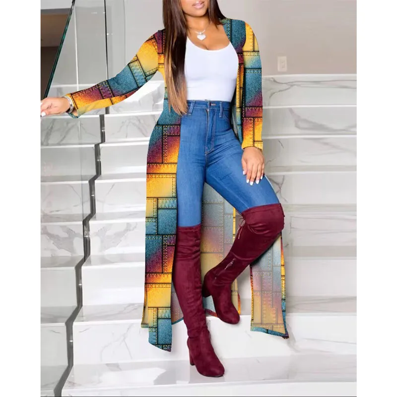 Top Trends: 2023 New Autumn Comfortable Casual Temperament Cardigan Plaid Long Elegant Fashion Cape Print Chic Women's Long Sleeved Shawl Shoppable Styles