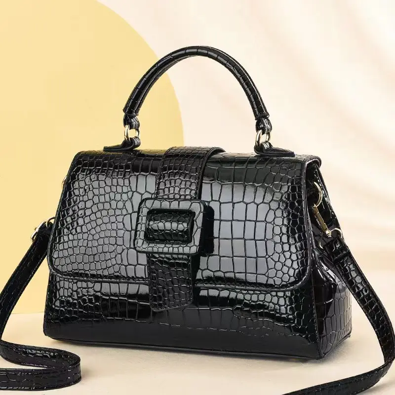 Top Trends: Popular Fashion Women&#039;s Single Shoulder Crossbody Bags Handheld Square Bag With High Quality Texture Crocodile Pattern Handbags Shoppable Styles