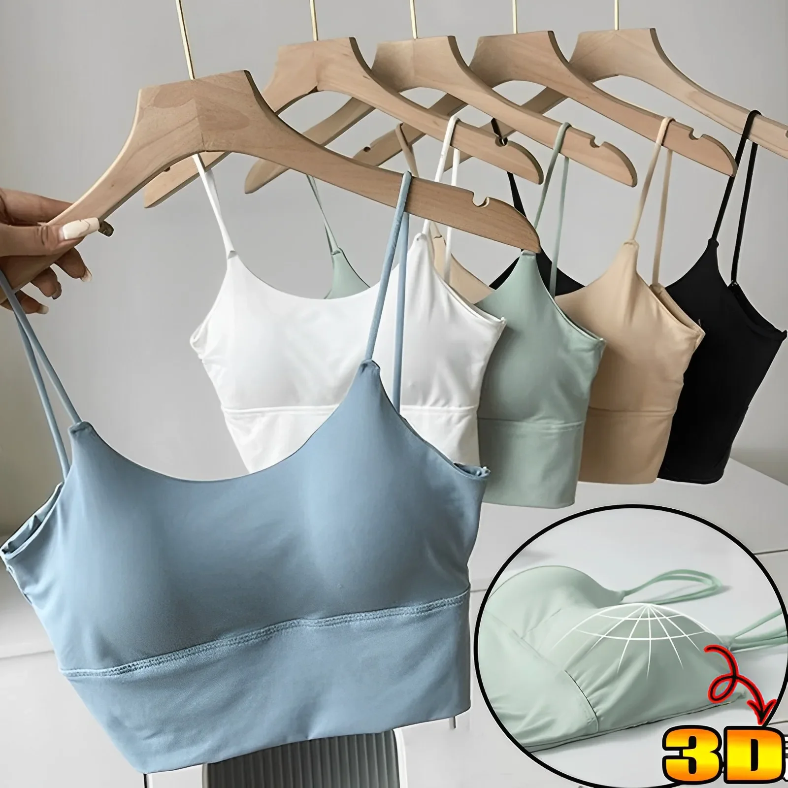 Top Trends: New Women Crop Tops Sexy Solid Camisole Ice Silk Tube Top Seamless Sports Tank Top Wireless Underwear Padded Bra Bralette Vest Shoppable Styles