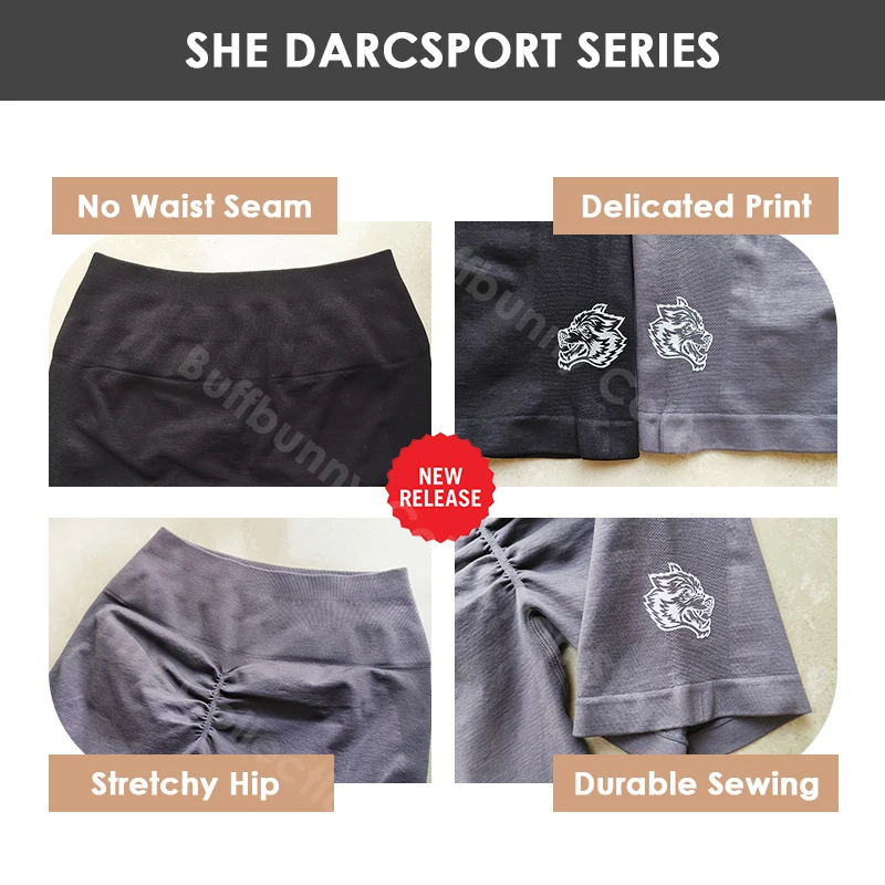 Top Trends: Darc Wolves Women Sports Shorts Squat Proof High Waist Quality Soft Fitness Tight Women Gym Yoga Darcsport Running Pants Shorts Shoppable Styles - Image 2