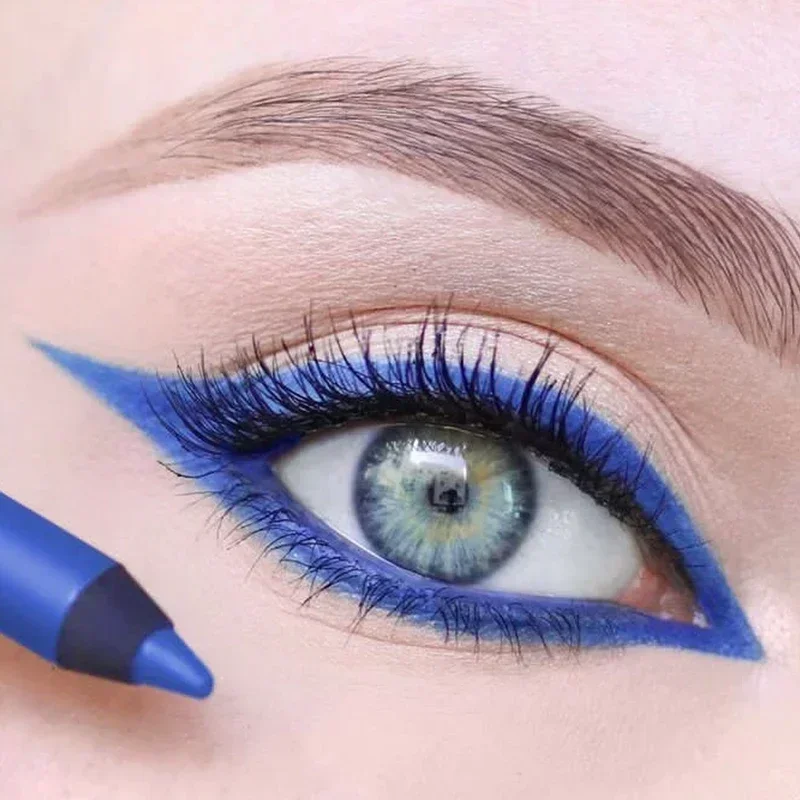 Top Trends: Matte Blue Eyeliner Pencil Waterproof Lasting Colourful Pigment Black White Yellow Eye Liner Pen Not Bloom Eyes Makeup Cosmetics Shoppable Styles