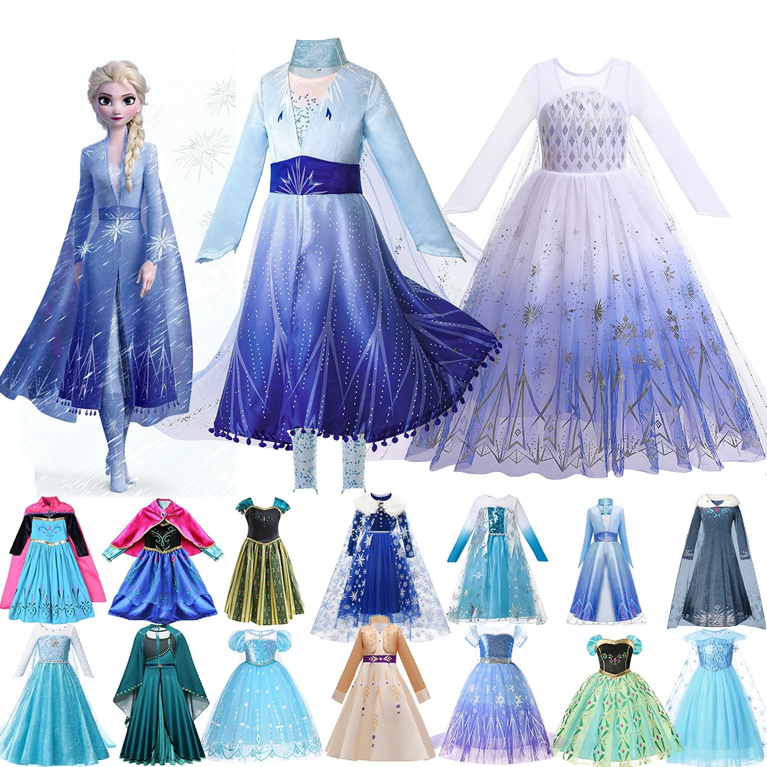 Top Trends: DISNEY Frozen 1&amp;2 Fancy Queen Elsa Costume For Baby Girls Princess Anna Dress Toddler Halloween Rapunzel Cosplay Party Vesidos Shoppable Styles