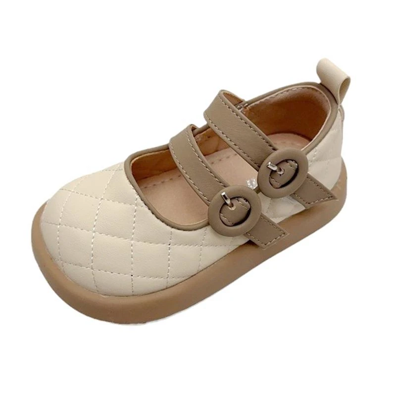 Top Trends: 2024 New Microfiber Leather Dress Shoes For Toddler Girls Birthday Wedding Party Sewing Solid Beige Brown Spring Kids Flats Shoe Shoppable Styles - Image 2