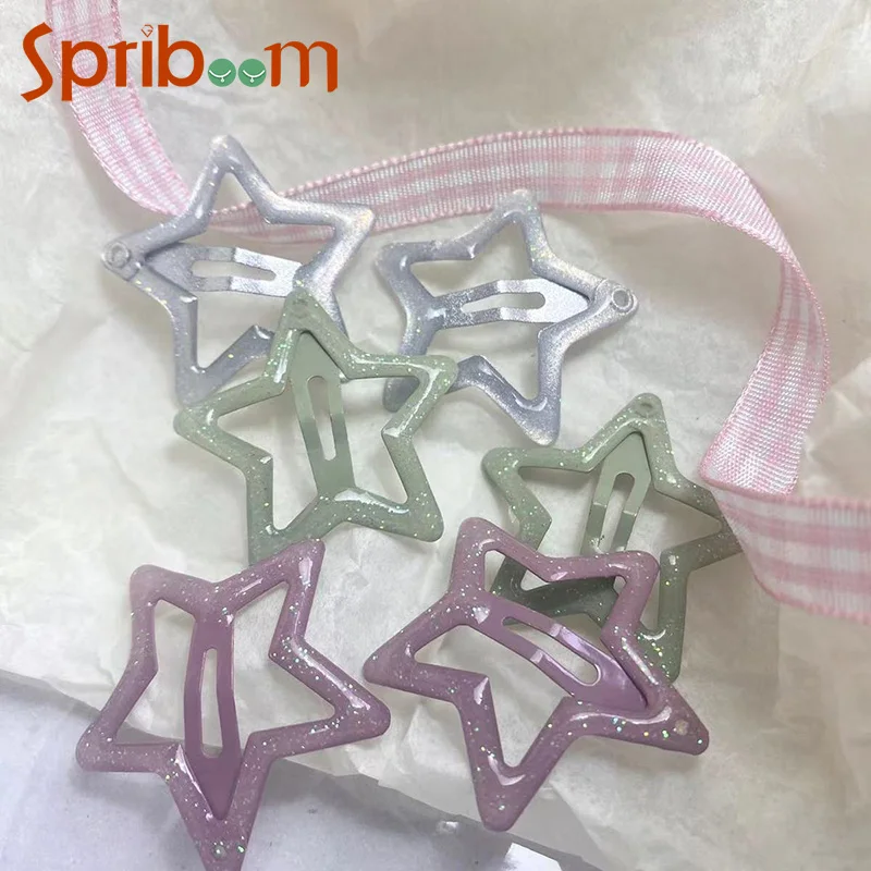 Top Trends: Colorful Star Bb Hair Clips For Girls Women Y2K Cute Barrettes Shining Headdress Simple Metal Snap Clip Hair Jewelry Accessories Shoppable Styles