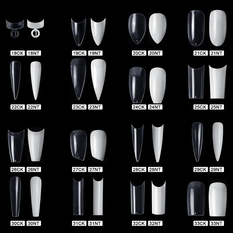 Top Trends: FlorVida 500 Tips Kit Bagged Fake False Nails Full Half French Acrylic ABS For Manicure Fingers Toes Set C Smile Sharp 10 Sizes Shoppable Styles - Image 6