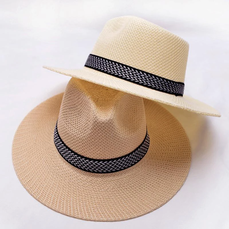 Top Trends: Panama Straw Hat Men Unisex Fedora Sun Shade Protection Hat All-match Short Brim Unisex Cuban Cap Breathabl Fashion Jazz Hat Shoppable Styles