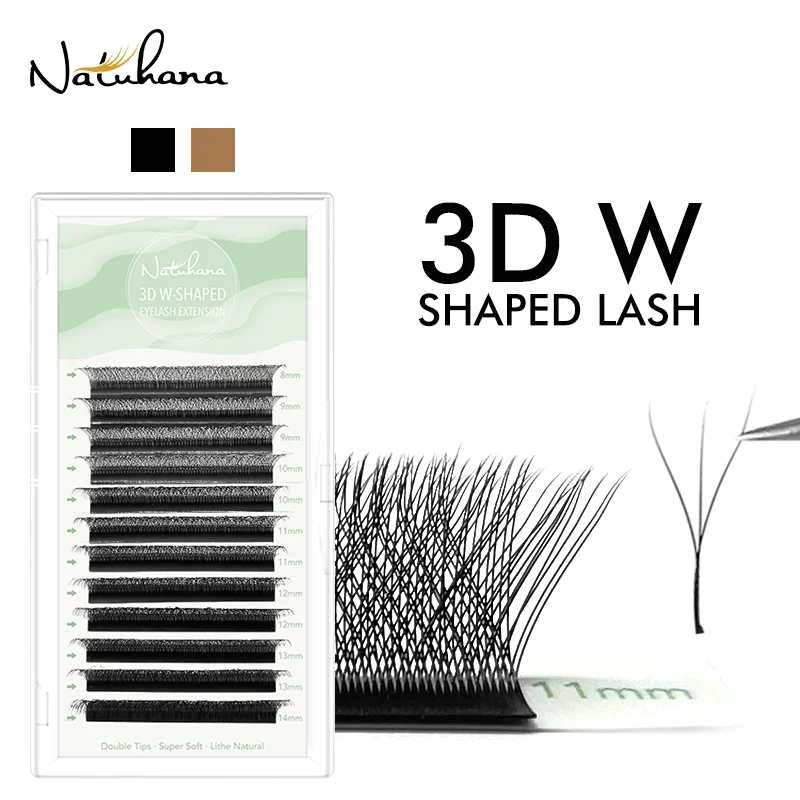 Top Trends: NATUHANA 3D W Shape Matte Eyelash Extension Clover Fans Eyelashes Individual Premade Russian Volume Fan Mink False Lashes Makeup Shoppable Styles