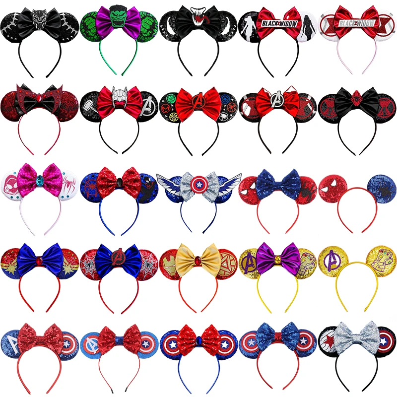 Top Trends: Disney Avengers Ears Headbands For Women Spider-Man Hairband Girl Marvel Superhero Hair Accessories Kid Captain America Headwear Shoppable Styles