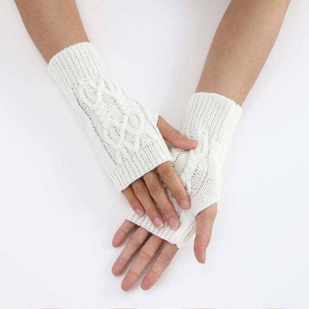 Top Trends: Half Finger Knitted Gloves Winter Keep Warm Wool Fingerless Gloves Touch Screen Men Women Soft Wrist Gloves Mittens Warmers Shoppable Styles - Image 4