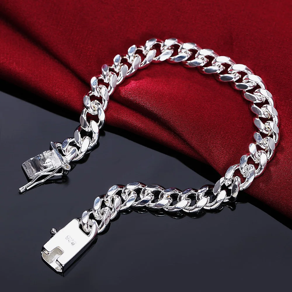 Top Trends: 925 Sterling Silver Exquisite Solid Chain Bracelet Fashion Charm Women Men Wedding Cute Simple Models Jewelry Shoppable Styles